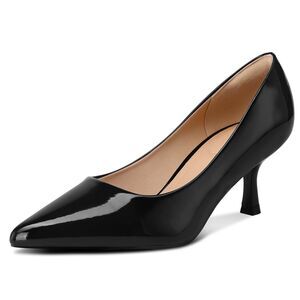 Kitten Heels for Women Low Heel Pumps 2 Inch Closed Toe Shoes, 7.5m, 22E-167S002